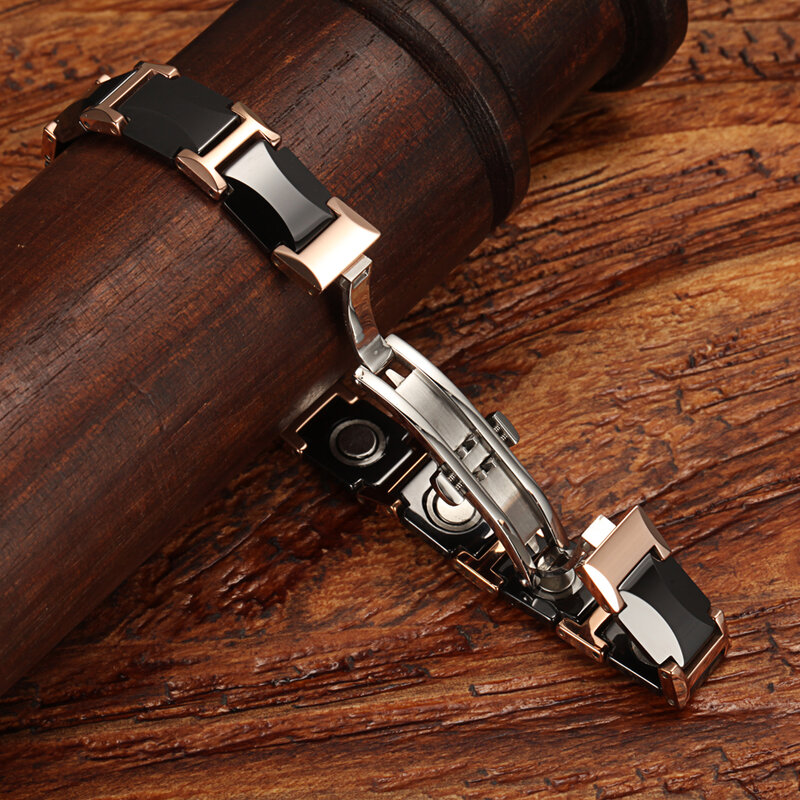 Black Ceramic Tungsten Steel Bracelet Hematite Health Care Link Magnetic Bracelets Bangles Unisex Wristband Luxury Jewelry