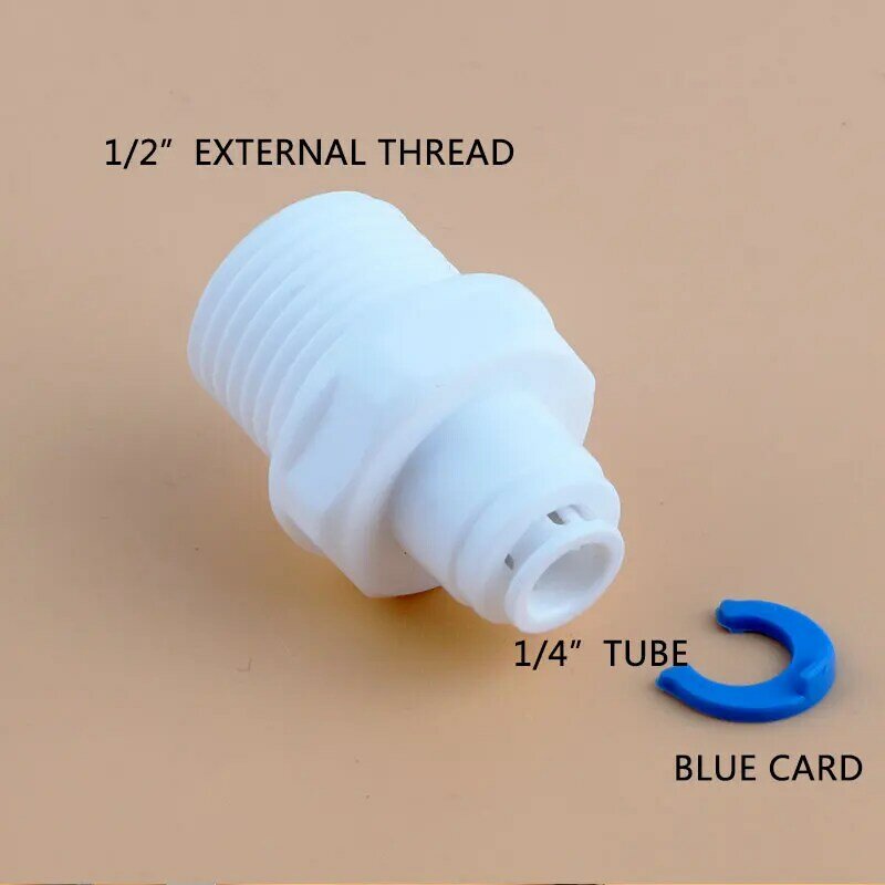 1/2" External thread to 1/4" Tube direct connection straight Quick Connect 42W RO Water Reverse Osmosis System Tube Fitting