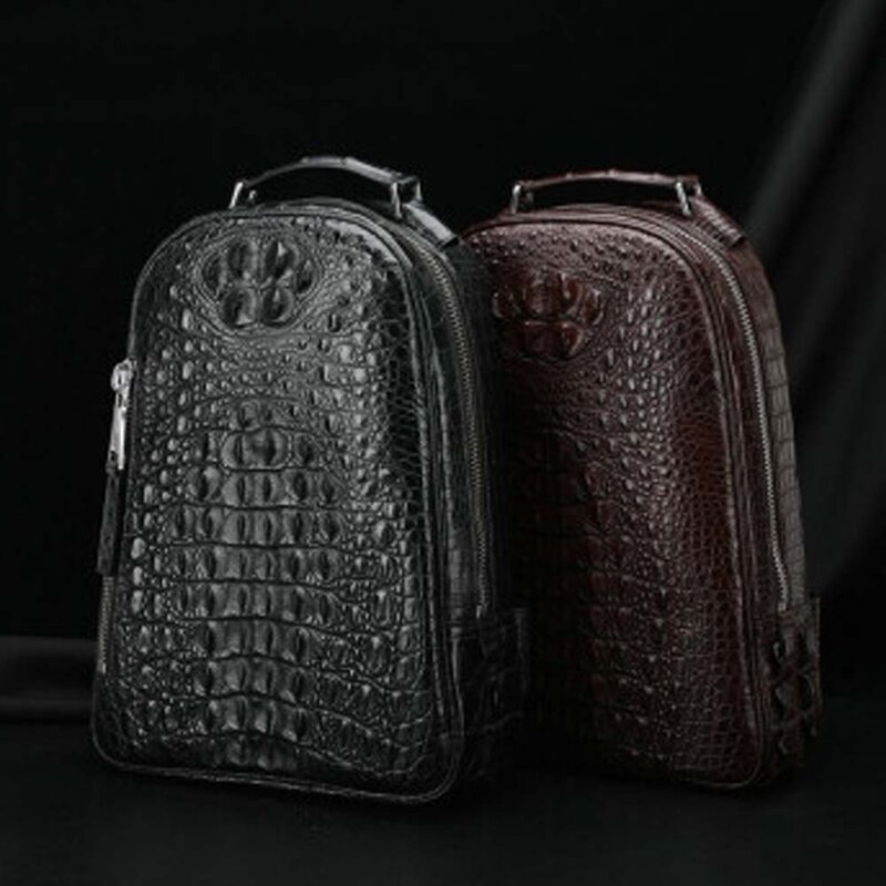 Madun novo produto de couro crocodilo masculino mochila masculino negócios mochila grande capacidade ao ar livre saco viagem