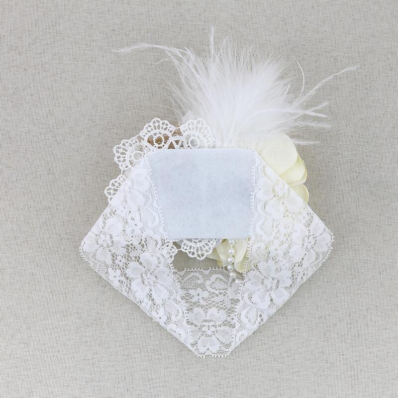 Fascia per fiori Vintage neonate copricapi puntelli per fotografia neonato regali fasce per capelli elastici in pizzo accessori per piume di perle