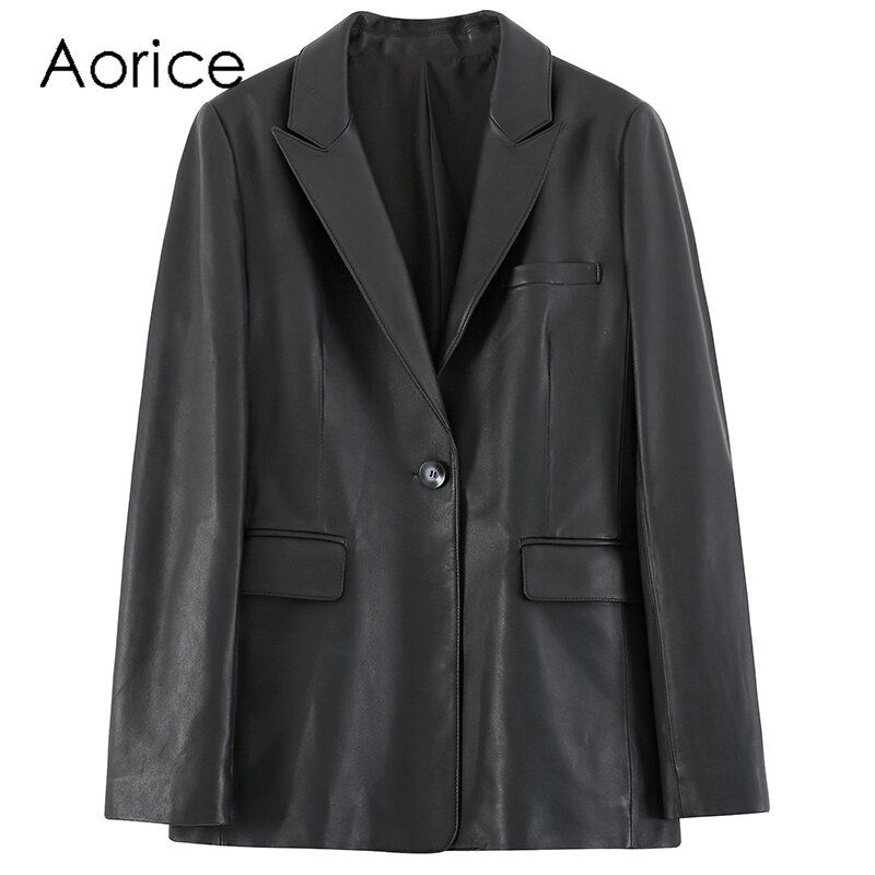 Aorice женские натуральная кожа, раздел-куртки и пиджаки для мальчиков 2021 новый женский шарф из настоящей шерсти овец кожаная куртка пальто CT104