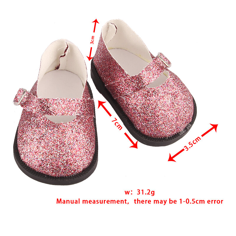 Bottes de chaussures à paillettes de beurre faites à la main pour bébé nouveau-né, accessoires jeunesse, 7cm, 18 po, 43cm, bricolage, fille, OG 1/3 BJD
