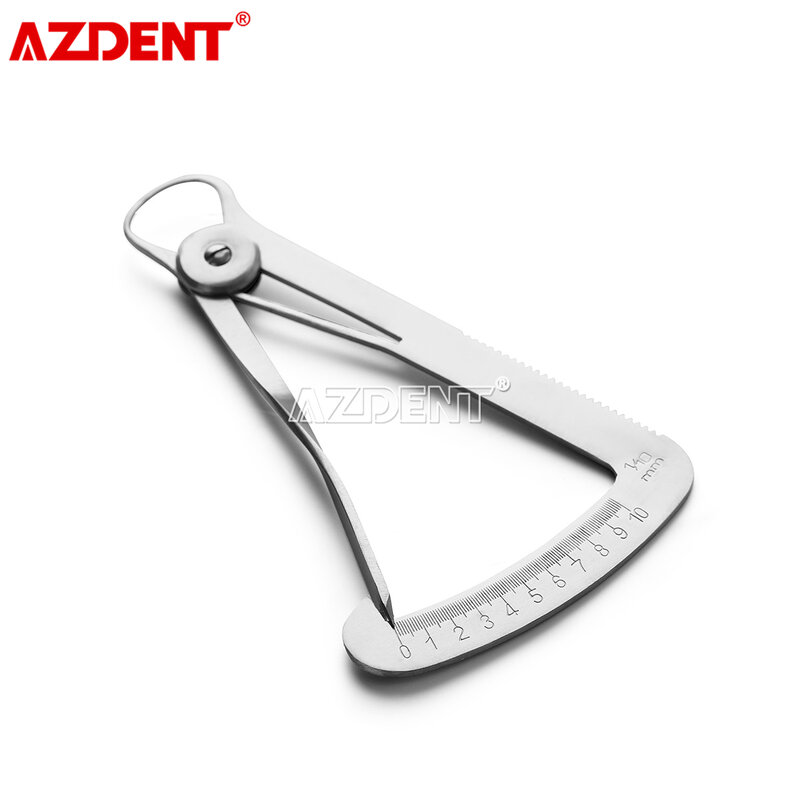Righello dentale calibro in metallo igiene orale dentista laboratorio spessore chirurgico pinza triangolare autoclavabile strumenti di misurazione in acciaio inossidabile