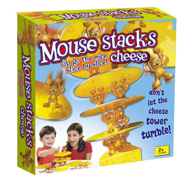 Juego de mesa de equilibrio de plástico de ratón y queso divertido para niños, pila de juego de juguete