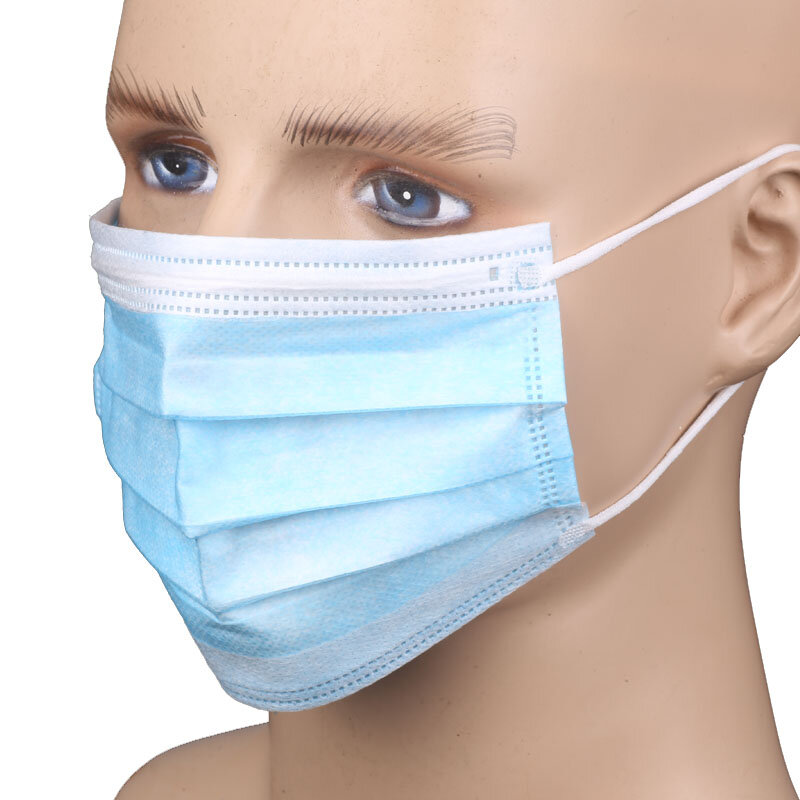 100 pçs máscara descartável nonwove 3 camada ply filtro máscara boca máscara protetora filtro seguro respirável máscaras de proteção transporte rápido