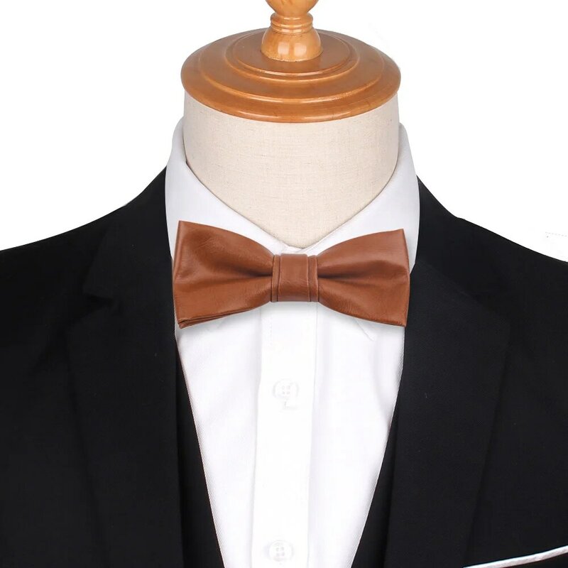 Bow Tie Classic Suits Bowtie For Men Women PU Leather Bow Ties For Wedding Party Cravats Adjustable Casual Bowties Mens Tie