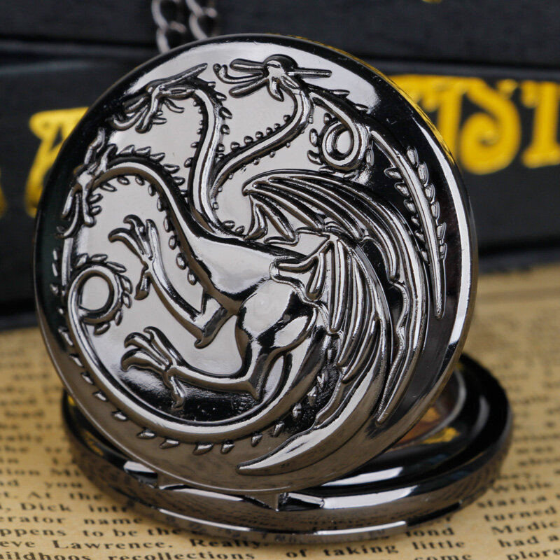 Reloj de bolsillo de cuarzo negro Steampunk para hombres y mujeres, colgante de collar, regalos CF1259, reloj DeBolso