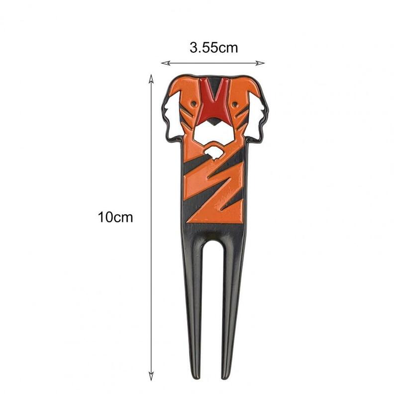 Fourche de Golf verte Durable anti-rayures en alliage de Zinc, dessin animé tigre motif de Golf réparateur de pas de Golf outil Divot pour les Sports de Golf