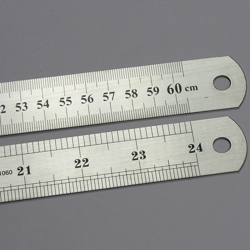 Règle en Acier Inoxydable, Règle de 30cm, 1 m, 15 cm, 20 cm, 30cm, 50cm, Règle en Acier Épais 60cm