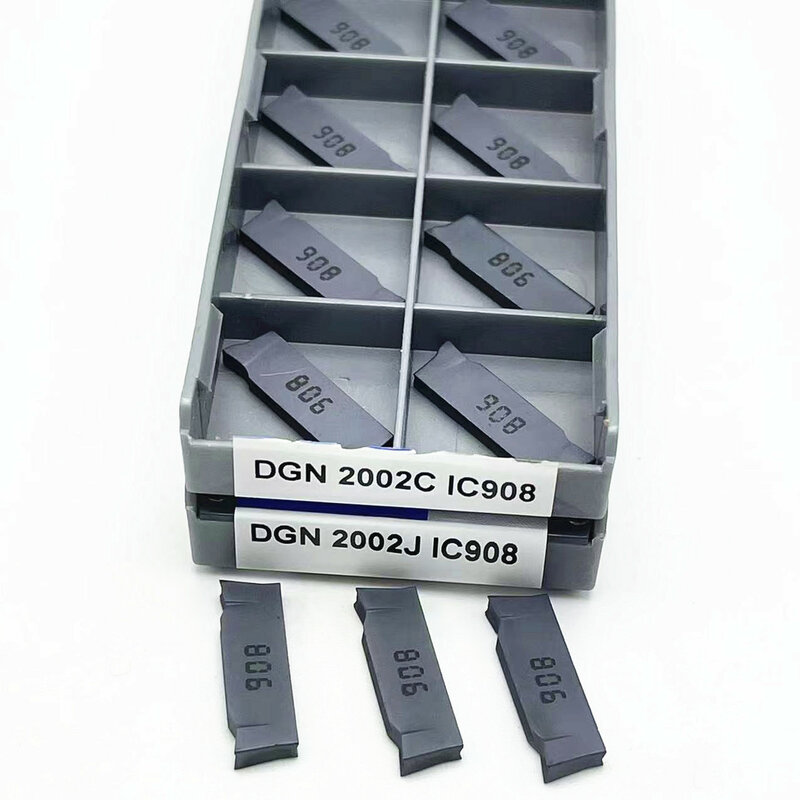 Inserto DGN2002J DGN2002C IC907 de carburo de ranurado de 2MM, herramienta de torneado, cortador de torno DGN, herramienta de separación y ranurado, 10 unidades
