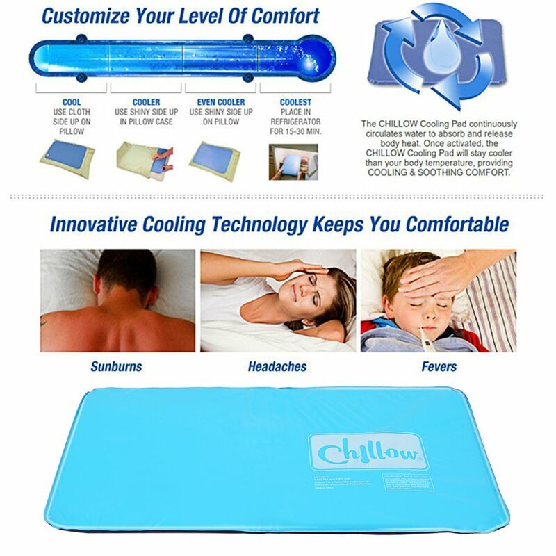 Удобная летняя холодная подушка для охлаждения, терапия, расслабление мышц, помощь, коврик для сна, цвет голубой воды