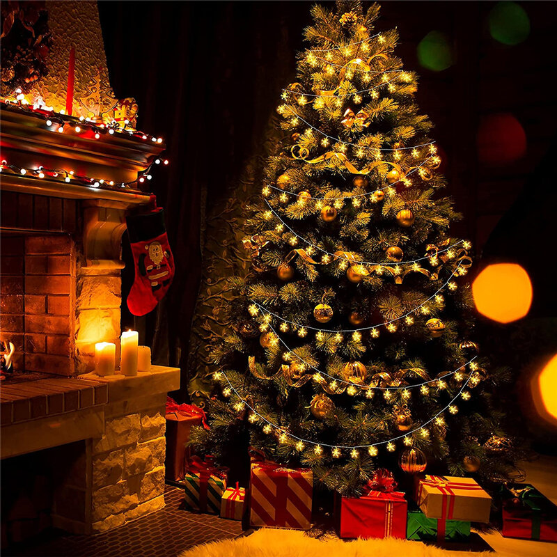 คริสต์มาสตกแต่งสำหรับ6M 40LEDs Snowflake String ไฟรีโมทคอนโทรลแบตเตอรี่ดำเนินการ Garland ในร่มกลางแจ้งไฟ Fairy