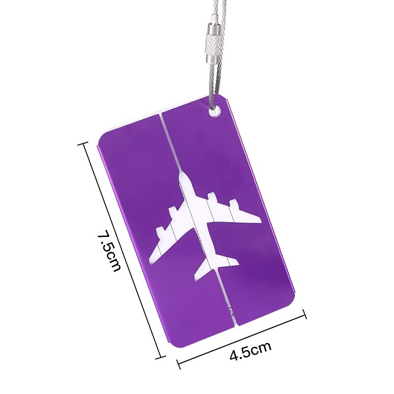 Etiqueta de equipaje de aleación de aluminio voladora creativa, soporte de dirección de identificación de maleta, etiqueta de embarque de equipaje, bolsa de etiqueta portátil