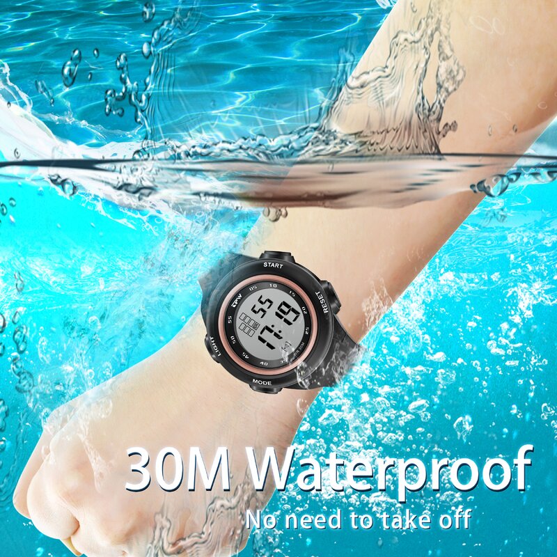 Esporte ao ar livre relógio Digital, despertador, cronógrafo Calander, 3ATM resistente à água