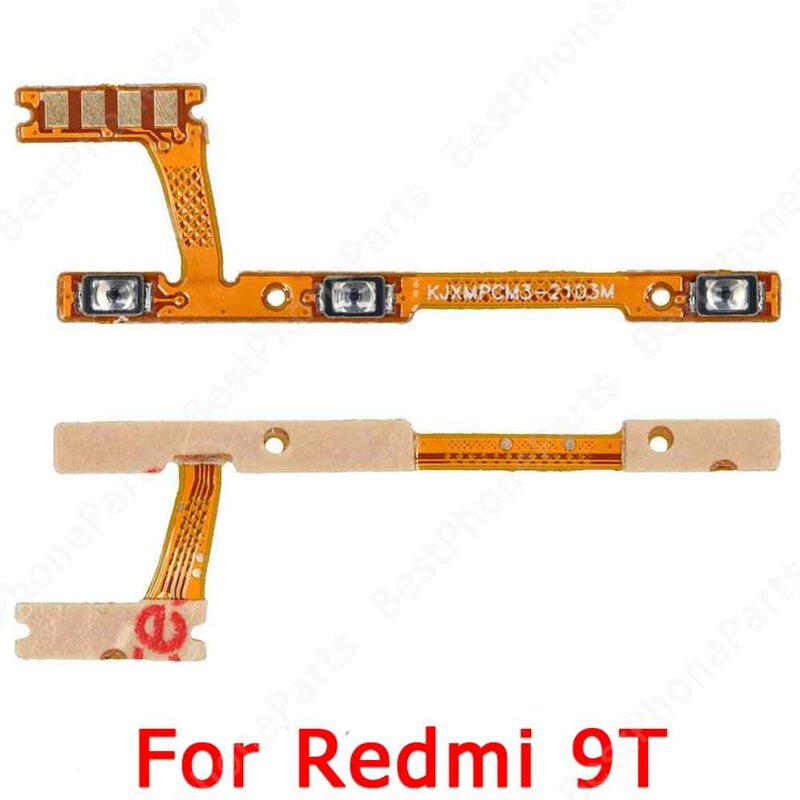 Interruptor Mudo Chave para Xiaomi Redmi 9T, Ligar e Desligar Volume, Botão Lateral, Reparação de Substituição, Cabo Flex, Peças De Reposição