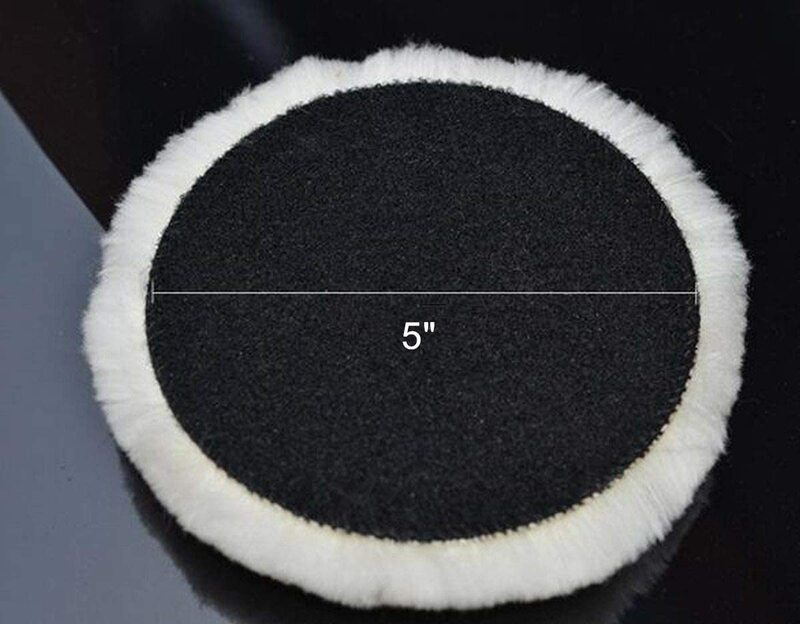 Almofada de polimento de lã 3-7 polegadas almofadas de polimento de pele de carneiro macia com gancho & laço de volta almofada de corte de lã para o automóvel de vidro da mobília do carro