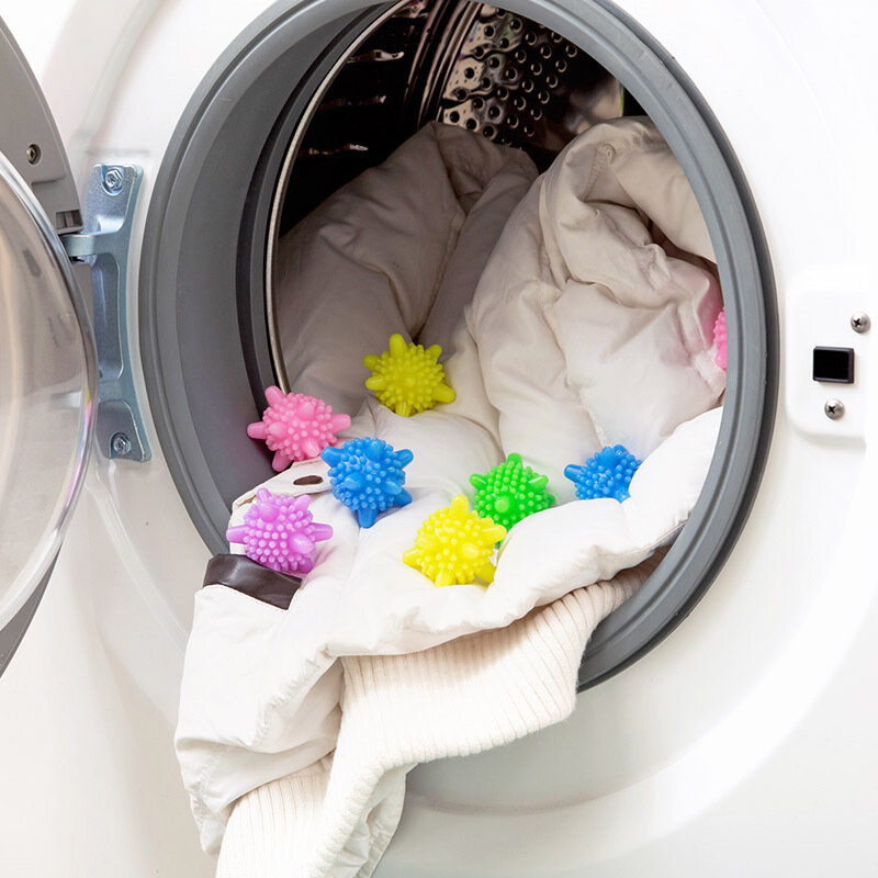 Bola de lavanderia mágica reutilizável para máquina de lavar roupa doméstica, amaciante, remove sujeira, forma de estrela do mar, PVC, sólido, novo, 10pcs por conjunto