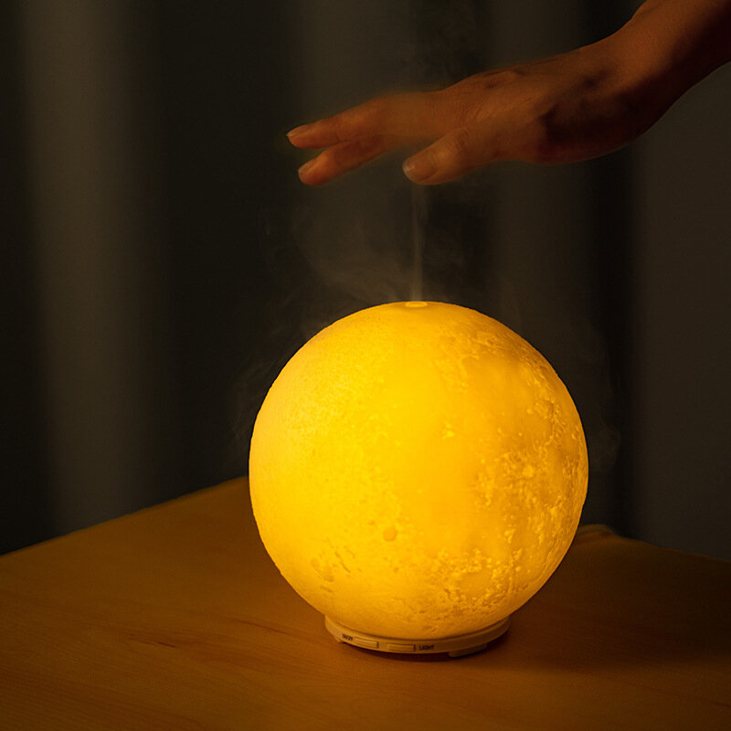 3D Maan Licht Aromatherapie Diffuser Ultrasone Luchtbevochtiger Met Led Night Lamp Voor Thuis Usb Elektrische Essentiële Olie Diffuser