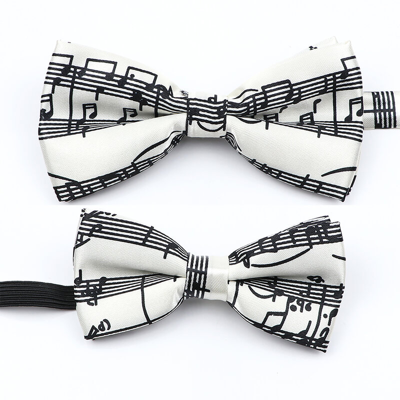 Musical Note Bow Tie กีตาร์เปียโนเพลงเด็กผู้ใหญ่ Bowtie ความแปลกใหม่ Handmade ผีเสื้องานแต่งงานผู้ชายของขวัญอุปกรณ์เสริม