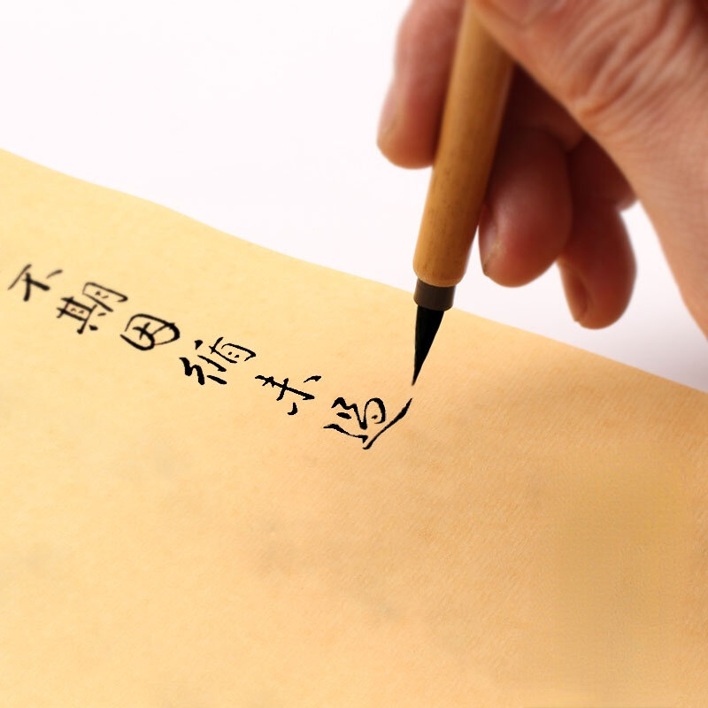 การประดิษฐ์ตัวอักษรจีนปากกาแปรงพังพอนผม Lian แปรงสีน้ำภาพวาดพิถีพิถัน Fine Line Cursive Script Calligraphie ปากกา