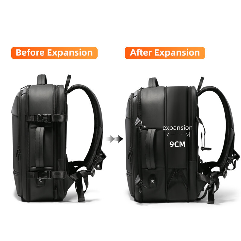 Fenruien plecak mężczyźni 17.3 Cal plecaki na laptopa rozbudowy USB ładowanie dużej pojemności plecak podróżny z wodoodporną torbą