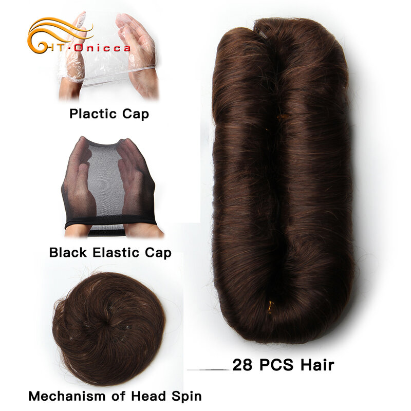 Htonicca-mechones de cabello humano rizado brasileño degradado, extensiones de cabello Remy de 3, 4 y 5 pulgadas, 1B/99J/30/4 colores, 28 unids/lote por paquete