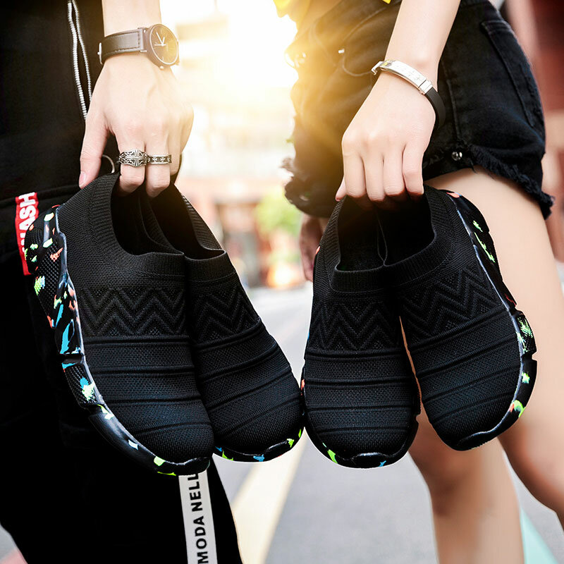 Mwy Vrouwen Sneakers Vliegende Geweven Sokken Casual Schoenen Mannen Ademende Outdoor Wandelschoenen Plus Size Trainers Chaussures Femme
