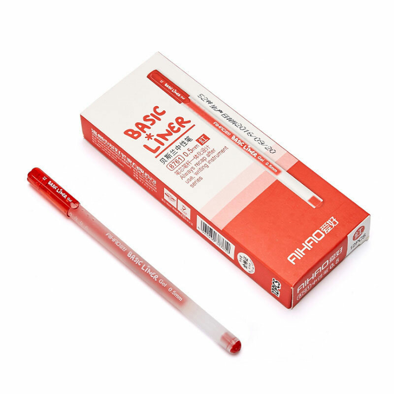Conjunto de canetas gel com 12 tamanhos, caneta japonesa preta/vermelha/azul de 0.5mm para escola e teste de artigos de papelaria