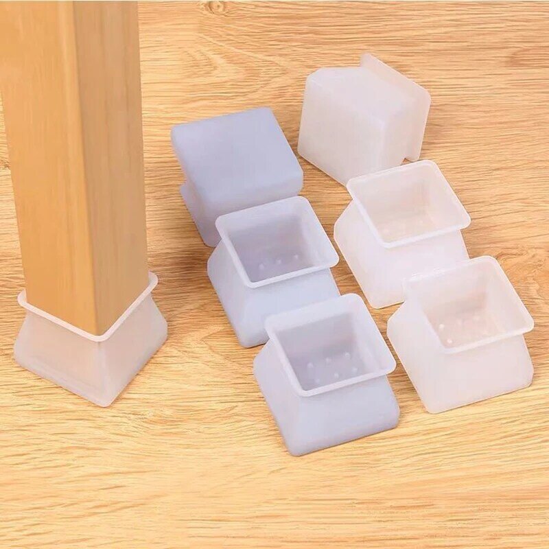 Silicone Furniture Leg Protection Cover Table Feet Pad Floor Protector Square for Home Non-slip Home & Garden Protect the chair