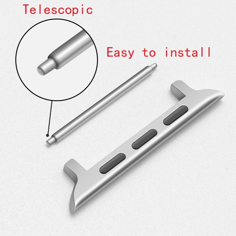 Connector AdapterFor Apple Watch Series 6 40mm Band Connectors For Apple Watch 42mm 44mm 38mm 45/41mm Stainless Steel 7 SE 5 4