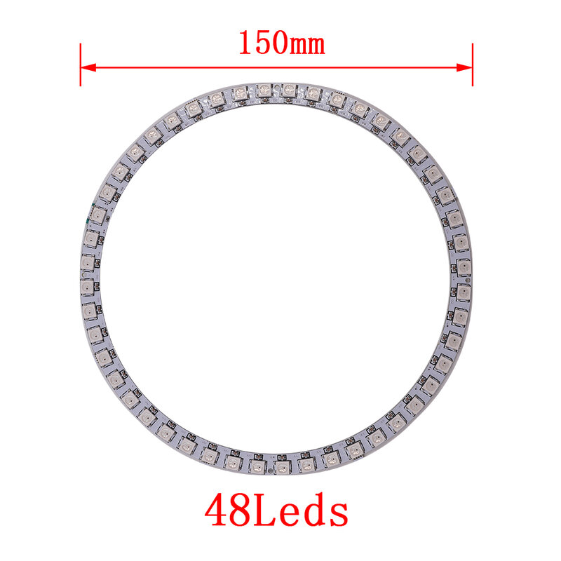 5V Led Ring Harde Strips WS2812B Rgb Licht 30Cm 50Mm 60Mm 70Mm 90Mm 110mm 150Mm 170Mm Angel Eyes Led Koplamp Lamp Lampen Voor Auto