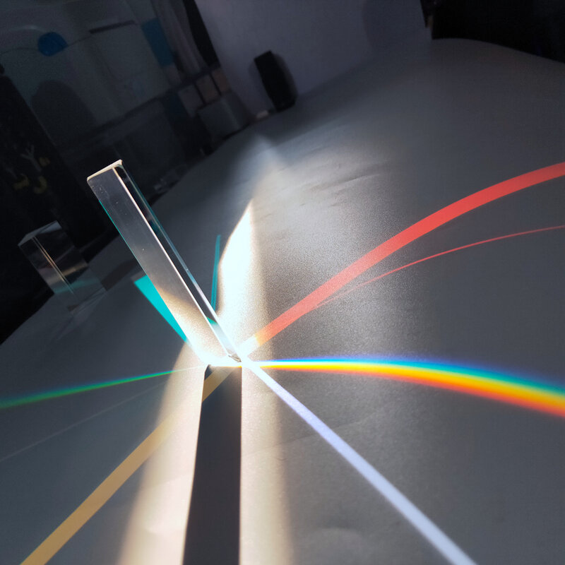 30x30x5 0mm trójkątny pryzmat BK7 pryzmaty optyczne szkło do nauczania fizyki załamane spektrum światła Rainbow dzieci studenci obecni