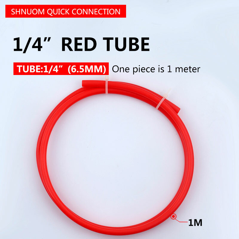 Tubo de PE rojo de 1/4 ", manguera Flexible de grado alimenticio de 1/4 pulgadas, filtro purificador de agua RO, diámetro de 6,5 MM para acuario