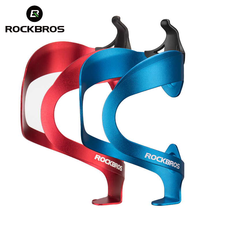 Rockbros suporte ajustável para garrafas, suporte ultraleve de liga de alumínio para guidão de bicicleta mtb e ciclismo