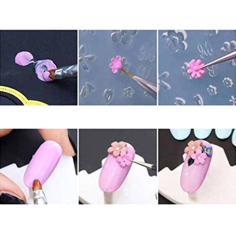 36Pcs Mini formato Nail Art stampo in Silicone foglie fiore animali modello strumenti in Gel acrilico stampo in resina strumenti per la creazione di gioielli