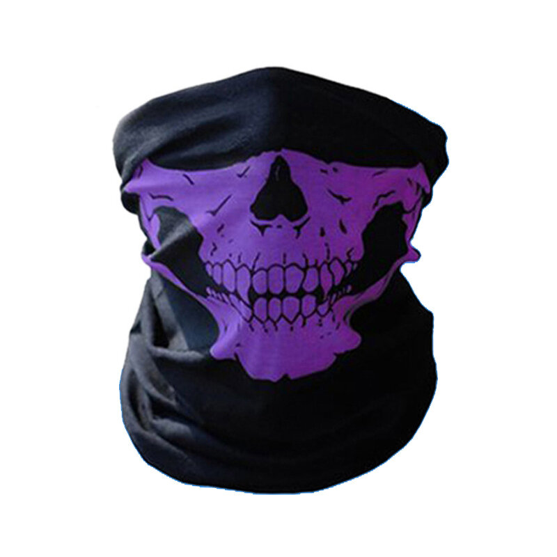 2 Stuks Halloween Gezichtsmasker Voor Koude Mannen Halsbeenkap Shield Sjaal Elastische Balaclava Hoofdbanden Hoofddeksels Winddicht Skull Bandana