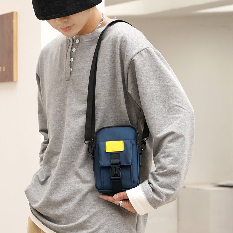 Men Sling Bag Mini Crossbody Messenger Bags Female Fashion Phone Purse Breast Shoulder Bags Boy Canvas Chest Pack