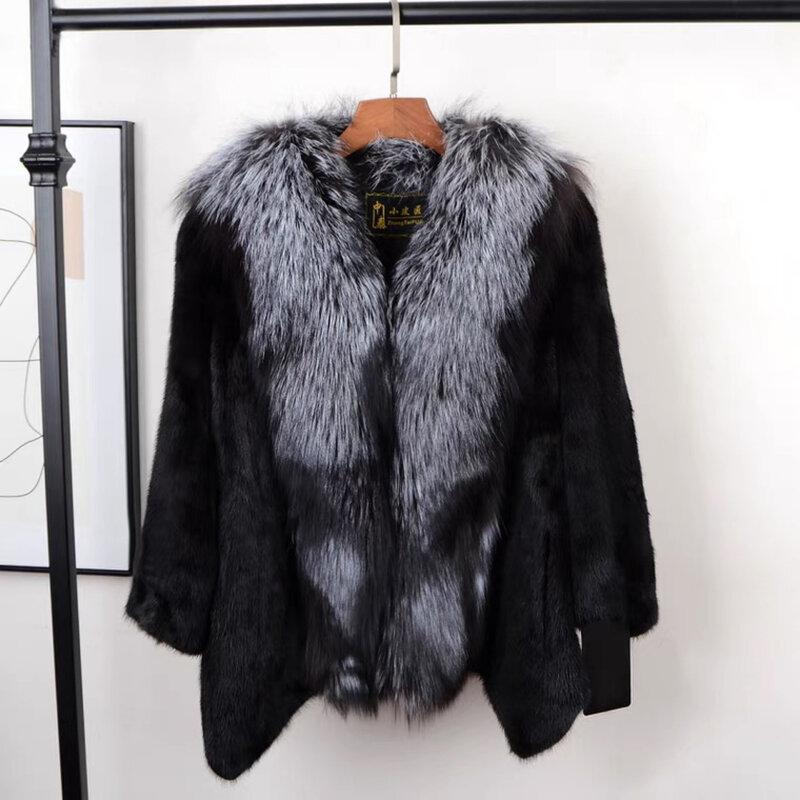 Aulande Winter 2021 Pelzmantel True Natural Nerz Mantel Mode Mode Kurze Puffy frauen Neue Jacke Freies Verschiffen