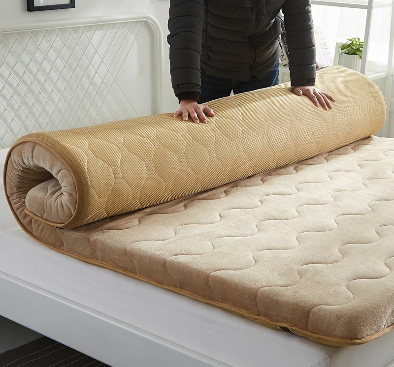 Kwaliteit Fleece Warm Matras Topper Dikker 8-10Cm Dubbele Tatami Vloer Matras Opvouwbaar Bed Topper