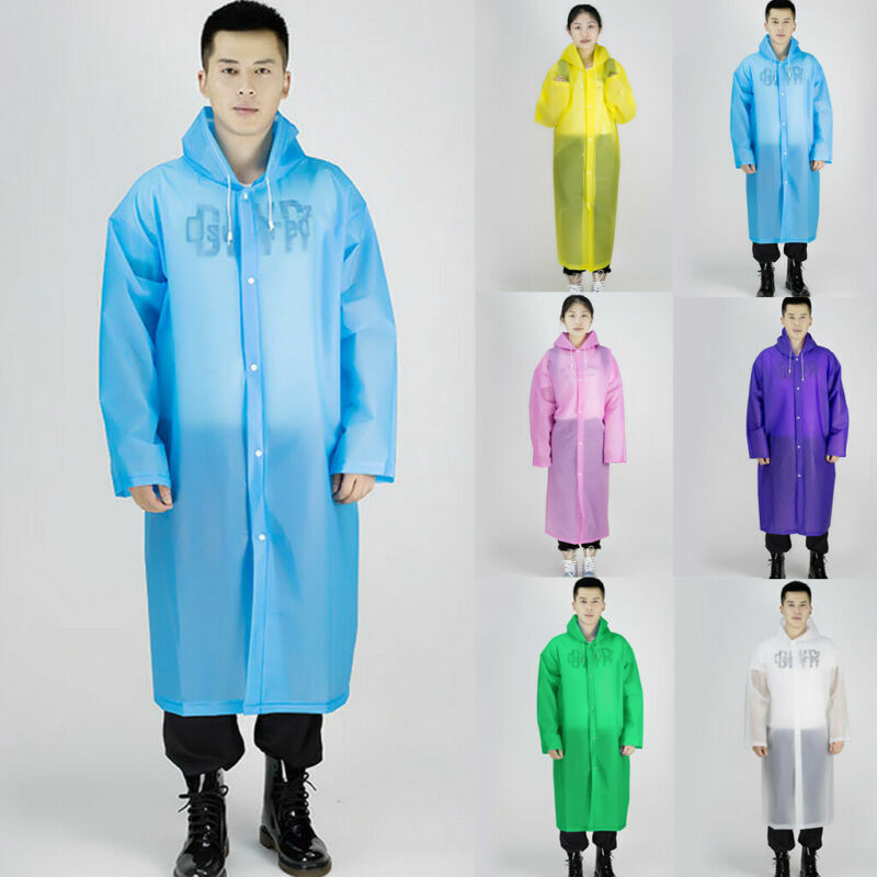Freeship 2019 Frauen Männer Wasserdichte Jacke Klar PVC Regenmantel Regen Mantel Mit Kapuze Poncho Regenbekleidung Einfarbig Erwachsene Regenmäntel
