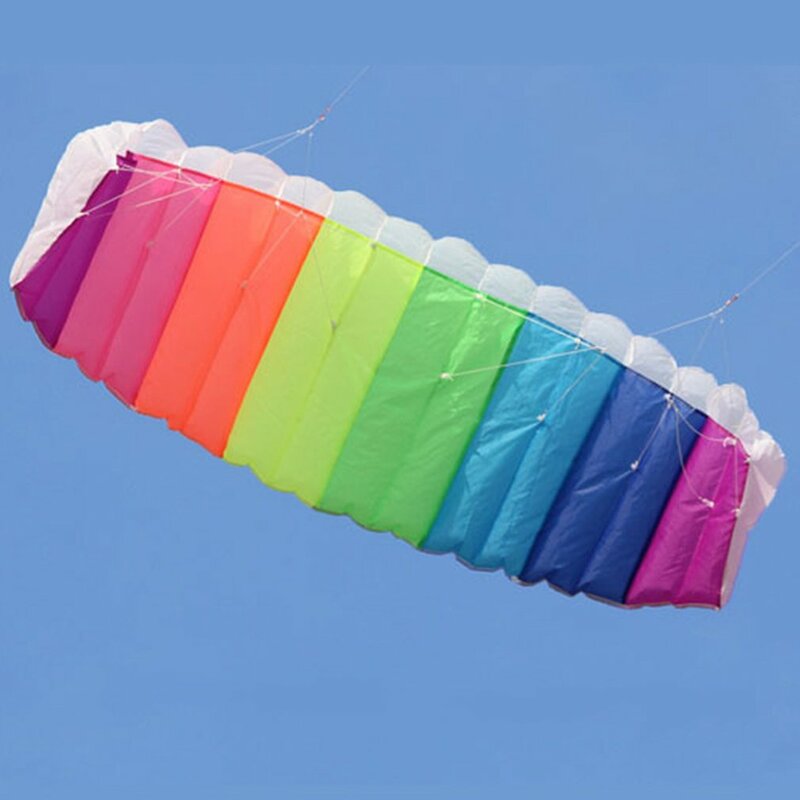1.4/2/2.7m Arcobaleno Doppia Linea Kitesurf Stunt Parachute Parafoil Morbido Kite Surf Sport Kite Grande Spiaggia Esterna di Volo di Aquiloni
