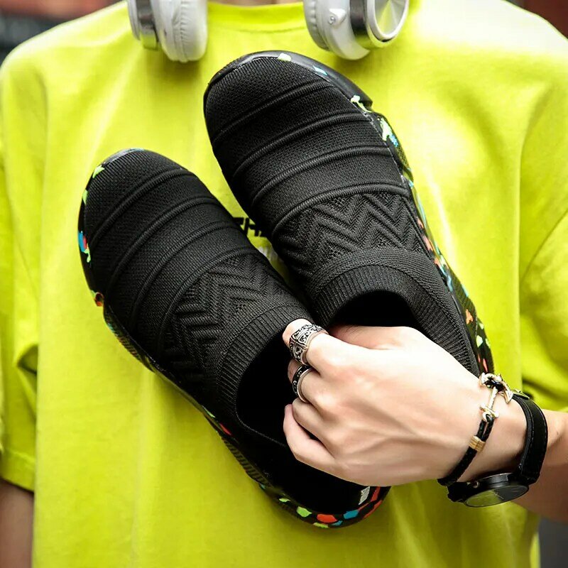MWY-Zapatillas deportivas transpirables para hombre y mujer, zapatos informales con calcetines tejidos voladores, para caminar al aire libre, talla grande