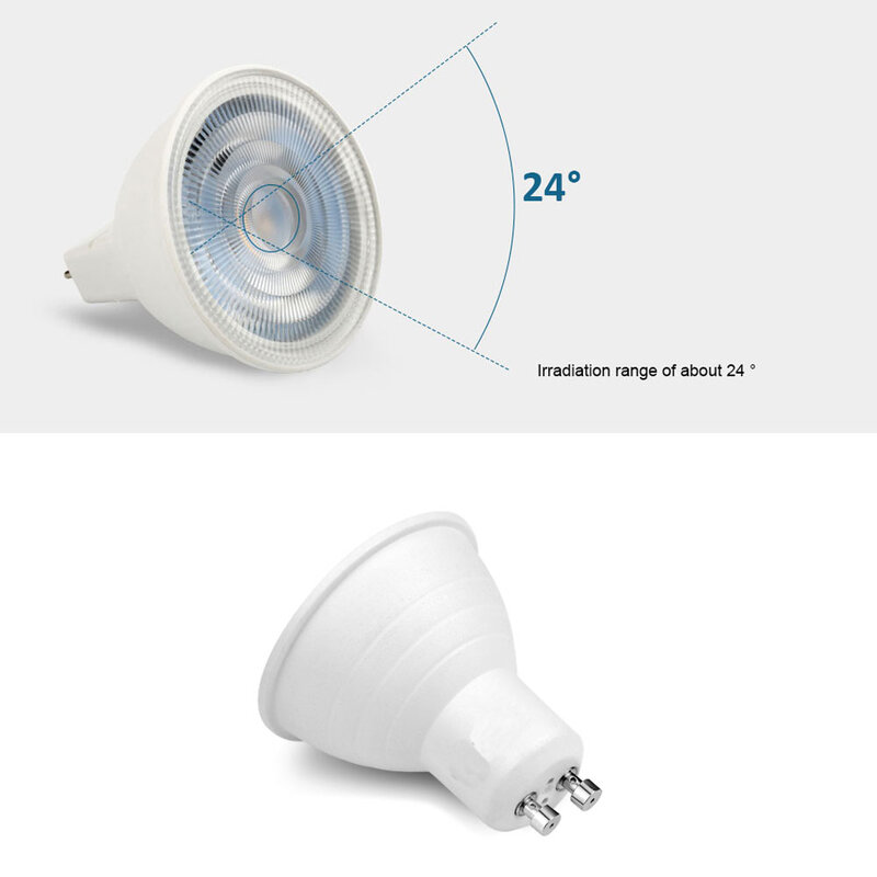 20 pçs/lote mr16 gu10 gu5.3 dimmable 7w 110v 220v lâmpada led spotlight lampara bombillas ângulo de feixe de 24 graus lâmpada spot