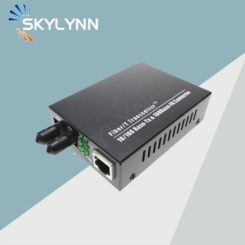 Media Converterไฟเบอร์ออปติก100 Mbps UTP/STP Connector RJ45สำหรับTX ST Duplex Connectorสำหรับพอร์ต100Base-FX 2KM 1310nm
