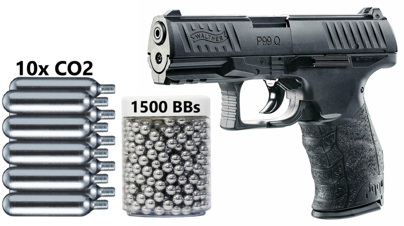 Umarex Walther PPQ - CO2 .177 Cal BB / Pellet pistola ad aria compressa-360 PFS targa in metallo