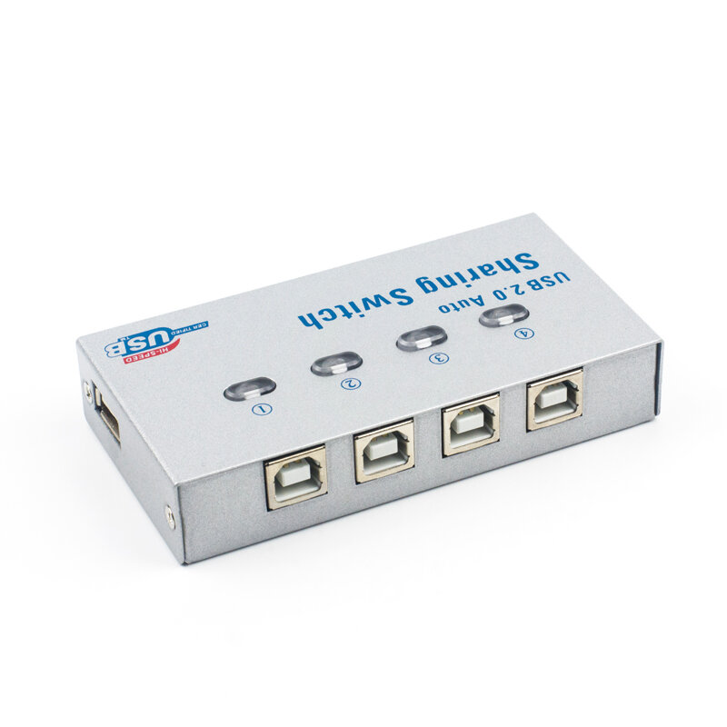 Commutateur USB 2.0 à 4 ports, quatre entrées, une sortie, convertisseur pour souris, clavier, imprimante, dispositif de partage