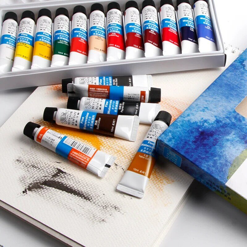 Winsor & Newton 12/18/24สี10Ml Professional สีน้ำชุดจิตรกรรมสีน้ำ Pigment สำหรับจิตรกรรม Art อุปกรณ์