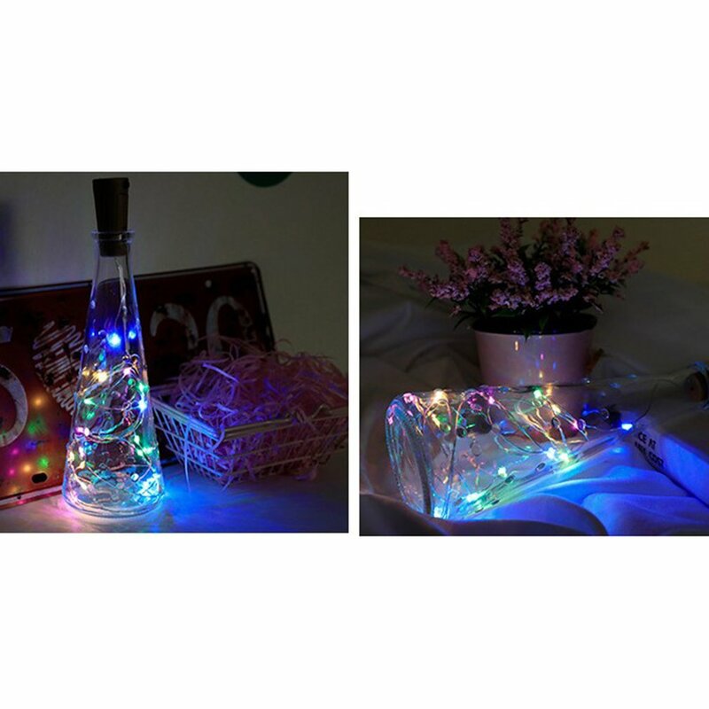 태양 코르크 와인 병 마 개 구리 와이어 문자열 LED 조명 요정 램프 실내 야외 파티 휴일 장식