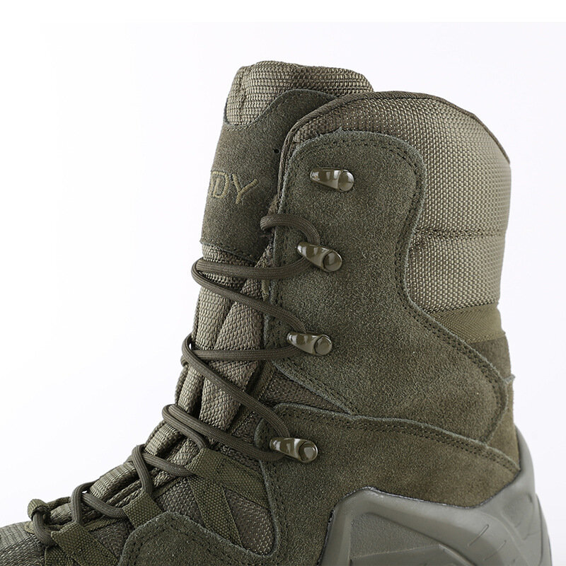 Wearproof Tactical Boots Mens High Tube Outdoor Climbing Hunting Shoes Army Fans Combat Training Hiking Non-slip Leather
