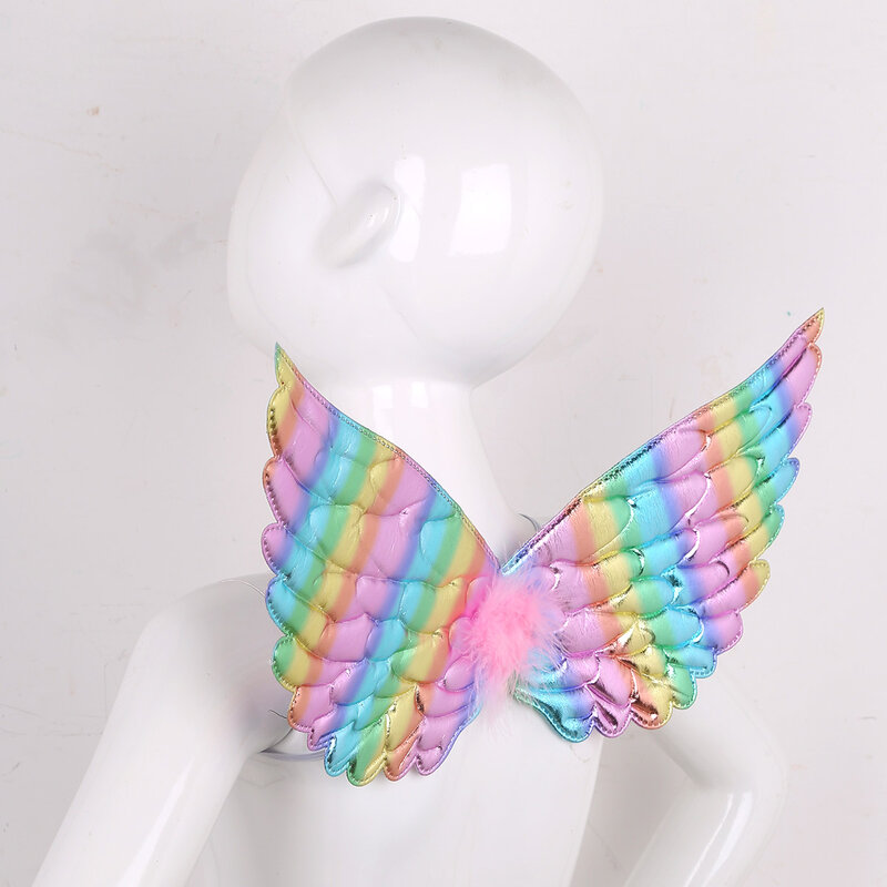 키즈 어린이 광택 메탈릭 천사 날개 코스프레 가장 무도회 공연 멋진 드레스 의상 액세서리 사진 소품 날개